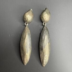 Vintage DKNY Clip On Earrings Gold Silver